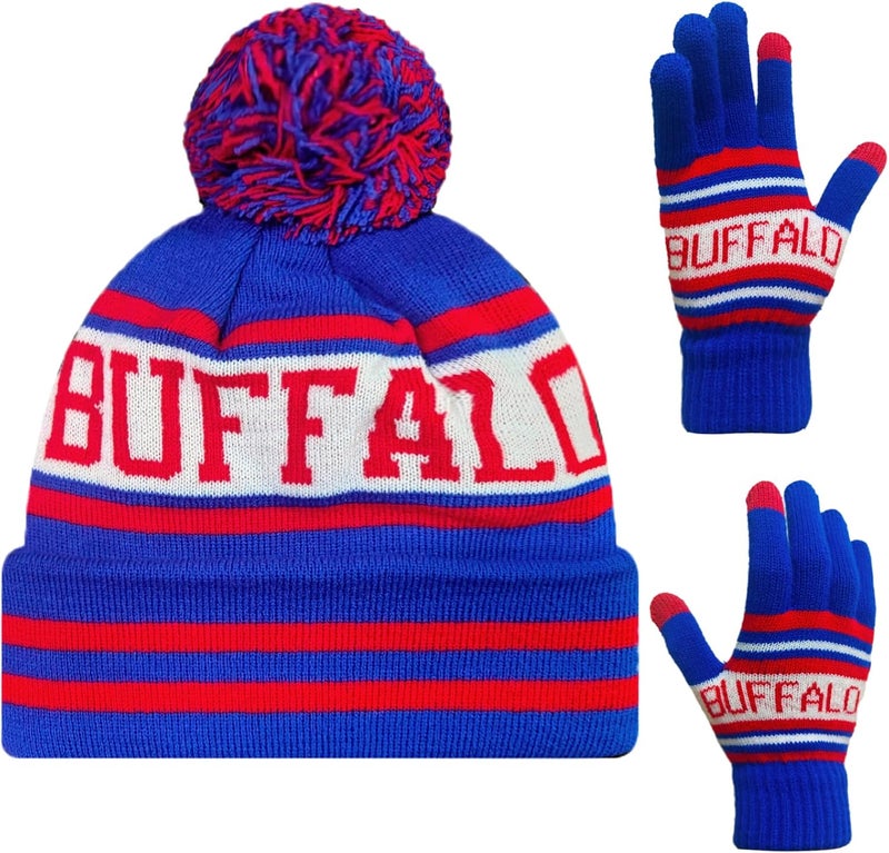 mtstaowe Vintage Classic Skull Cap Beanie Hat Cuffed Winter Hat Knit Comes with Warm Gloves Gifts for Men Women Fans - Image 1